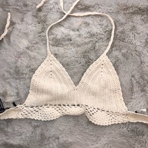 White cream colored crop top